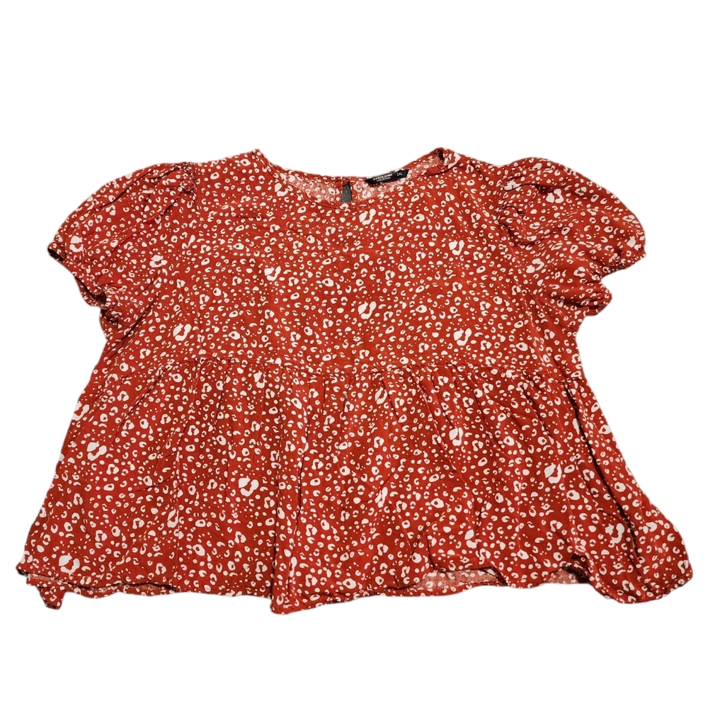 SHEIN Cheetah Print Blouse, Size XXL